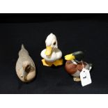 Three 20th Century Ceramic Duck Figurines