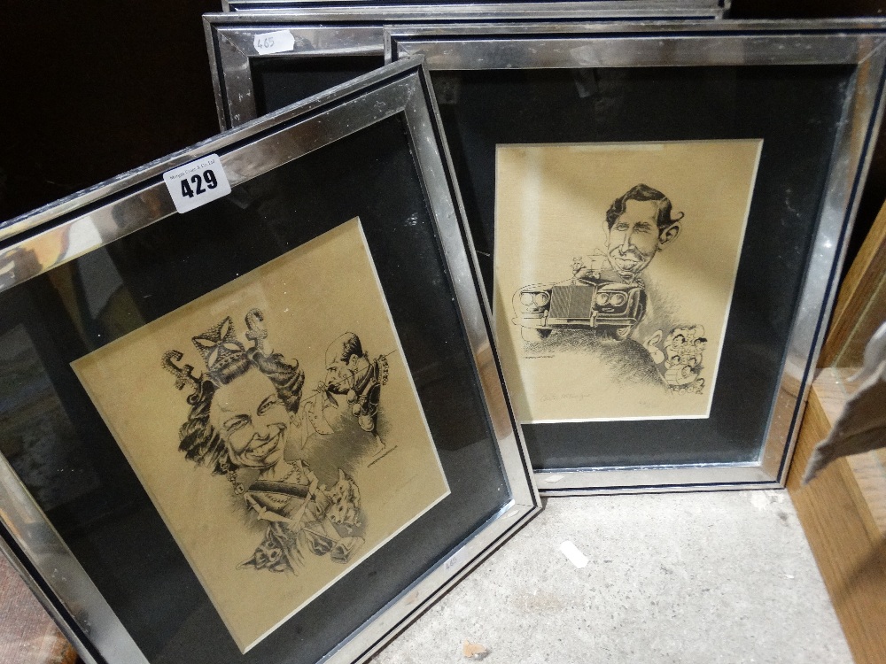 Carter Mckeague A Set Of Four Limited Edition Royal Family Caricature Prints, Each No & Signed In