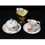 A Royal Doulton Character Jug, Dick Turpin, Together With A Shelley Preserve Pot & Saucer Etc (4)