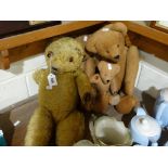 A Family Of Three Teddy Bears, Together With A Mid Century Plush Bear