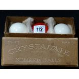 A Set Of Three Boxed Crystalate Billiard Balls, Circa 1920s