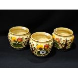 Three H.J Wood Indian Tree Pattern Moulded Vases