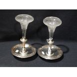 A Pair Of Circular Elkington & Co Epergne Vases, 9" High