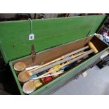 A Jaques Croquet Set In Original Pine Box