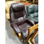A Modern Leather Finish Swivel Chair