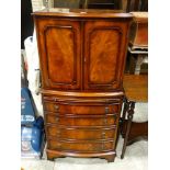 A Reproduction Walnut Finish Drinks Cabinet