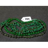 Three Jade Colour Bead Necklaces