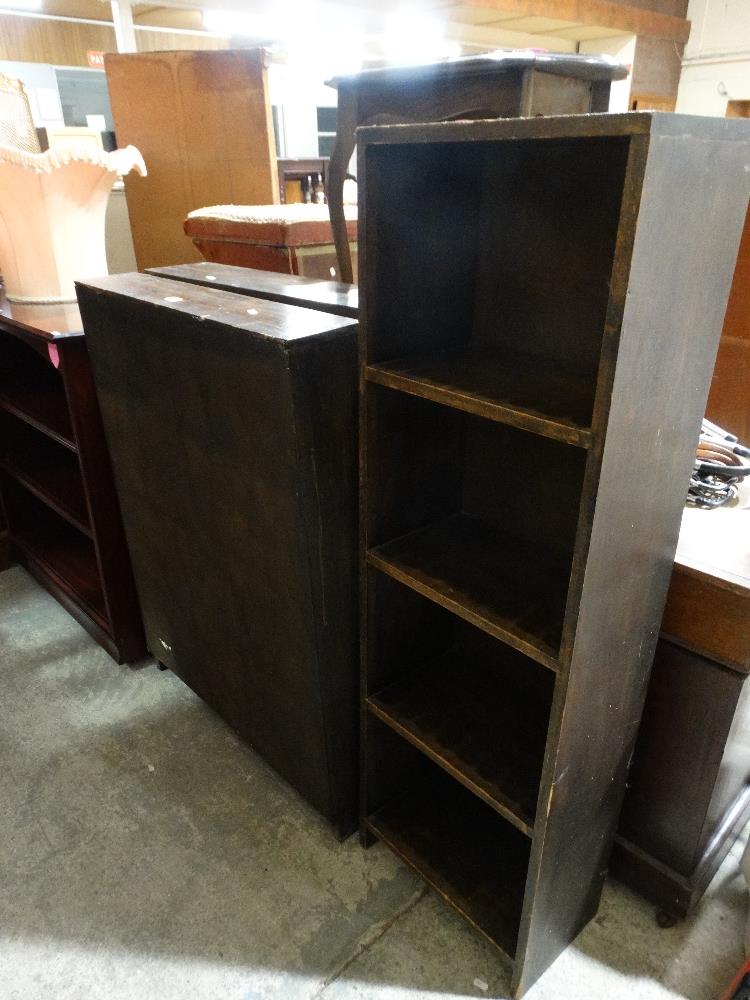 Three Stained Pine Open Bookcases