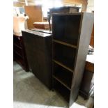 Three Stained Pine Open Bookcases