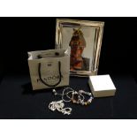 A Pandora Bead Bracelet, Together With A Silver Finish Photograph Frame Etc