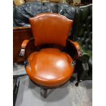 A Victorian Style Circular Seated Swivel Chair