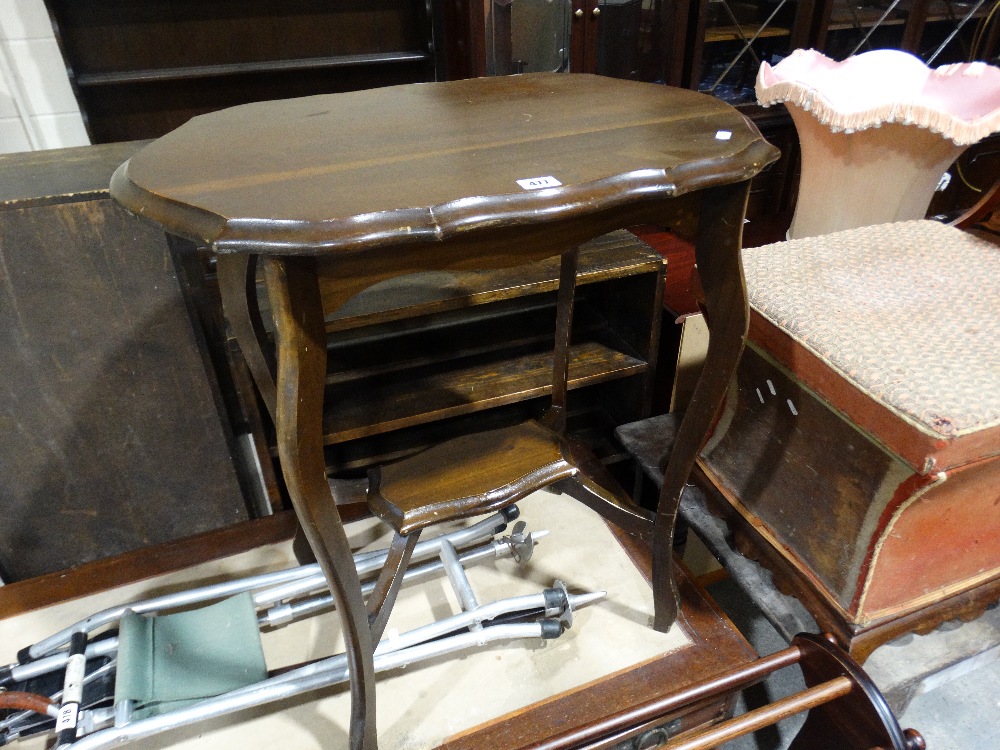 An Edwardian Occasional Table, Together With A Towel Rail