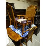 A Late 20th Century Oak Finish Extending Dining Table & Six Chairs