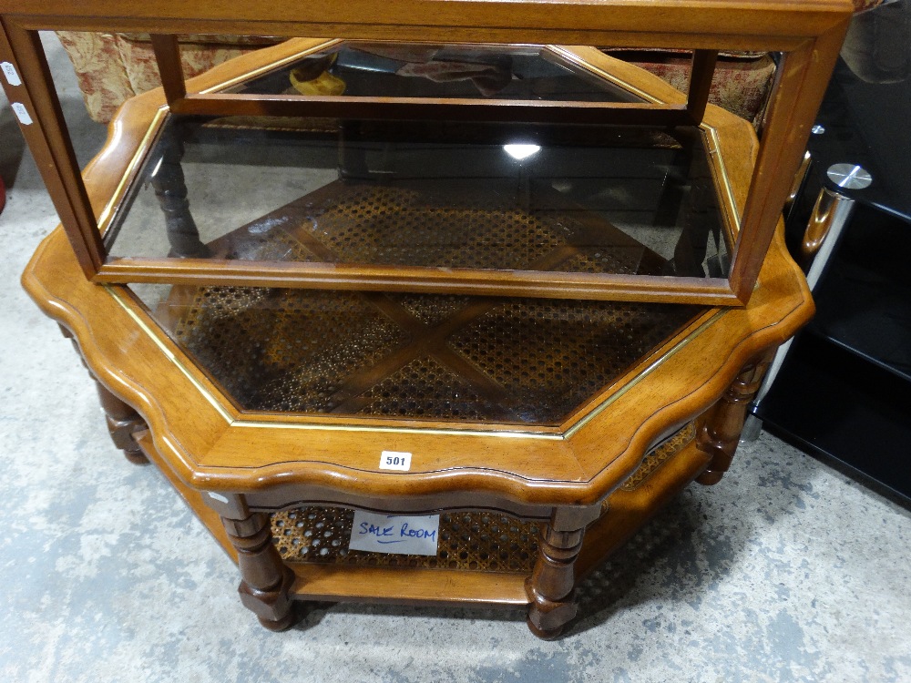 A Contemporary Octagonal Topped Two Tier Coffee Table
