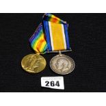 A Pair Of 1st World War Service Medals For R. Parker 329468 RNV