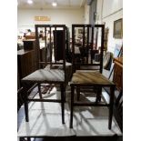 A Pair Of Edwardian Mahogany & Inlaid Bedroom Chairs