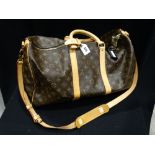 An Excellent Louis Vuitton "Keepall" Canvas Bag With Brass Lock & Key, Purchased By The Vendor From