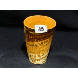 A C.H Brannam Pottery Beaker With Text & Fish Decoration To The Body, Signed & Dated 1895, 4.5"