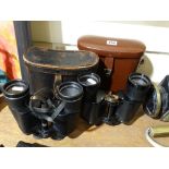 Two Pairs Of Cased 20th Century Binoculars