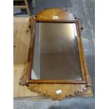 A Walnut Veneered Georgian Style Wall Mirror