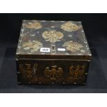 A Copper Covered Box With Embossed Eagles Containing A Quantity Of German Photographs