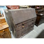 A 19th Century Pine Bureau With Two Short & Three Long Drawers