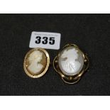 Two Shell Cameo Brooches