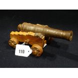 A Vintage Steel Barrel Model Cannon