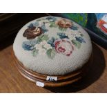 A Victorian Circular Walnut Footstool