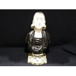 A Staffordshire Pottery Bust Of Wesley, After Enoch Wood