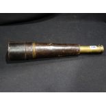 A Three Drawer Brass & Leather Covered Telescope