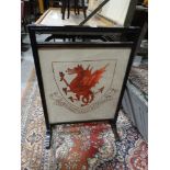 A Welsh Regiment Woolwork Fire Screen