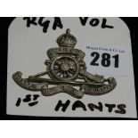 A 1st Hants RGA Volunteers Badge