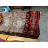 Two Woolen Geometric Pattern Floor Rugs