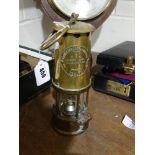 A Type 6 Brass Miners Safety Lamp