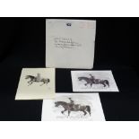 Sir Kyffin Williams, Three Plain Greetings Cards, Together With A Exhibition Programme In Hand