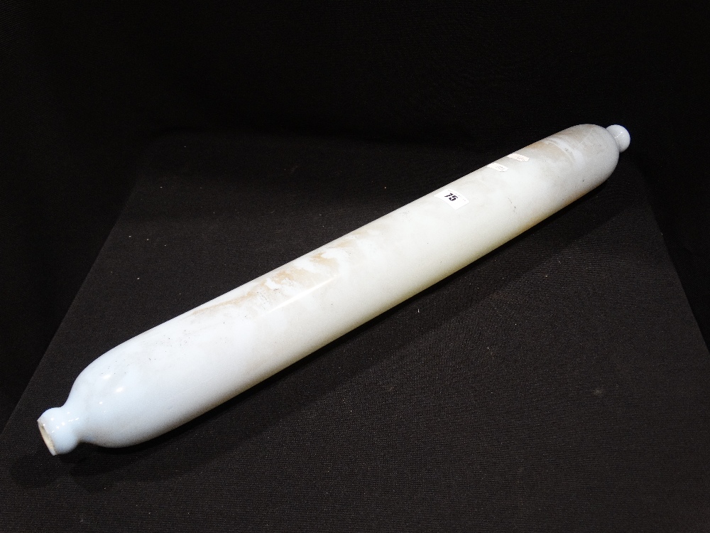 A Large Antique Milk Glass Rolling Pin