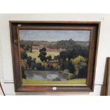 J.O Fordie, Oil On Canvas, Town & Lake View, Signed