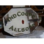 An Early 20th Century Advertising Bevelled Mirror For "Ind Coope Allsopp"