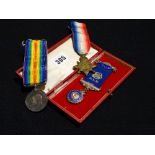 A Pair Of 1st World War Service Medals To Include Mons Star For W. Cooper 1944 Accompanied By A