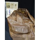 A Well Worn Leather A2 Flight Jacket With Supporting Paperwork Attributed To William W. Shea, A