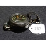 A 2nd World War German Luftwaffe Pilots Wrist Compass Ak39 Complete With Leather Strap