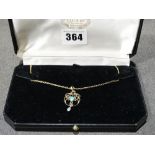 A 9ct Gold Art Nouveau Style Opal Set Pendant On A Gold Necklace