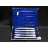 A Set Of Six Cased Silver Handled Tea Knives