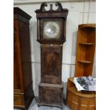 An Antique Mahogany Long Case Clock, The Square Brass & Silvered Dial With Eight Day Movement,