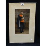 A Coloured & Framed Print Of The Kaiser In Military Uniform