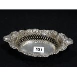 An Oval Pierced Silver Basket