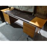 A Mid 20th Century Lightwood Finish Office Desk