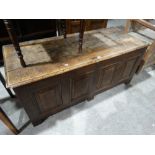 An Antique Oak Four Panel Front Blanket Chest