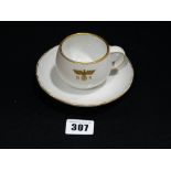 A Third Reich Cup & Saucer As Used On German State Railroad, Deutsche Reichsbahn